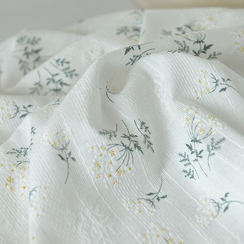 Fresh Small Flower Leaf Printed Embroidery Cotton Lace Fabric - Etsy Small Floral Embroidery, Doll Dresses Diy, Cotton Lace Fabric, Printed Embroidery, Upholstery Diy, Embroidery Cotton, Flower Leaf, Diy Fabric, Small Flowers