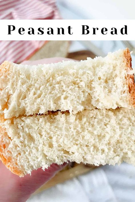 Easy Loaf Pan Bread, Peasant Loaf Bread, Peasent Bread, Peasant Bread Recipe, Bread For Dinner, Easy Quick Bread, Bread Yeast, Peasant Bread, Bread Loaves