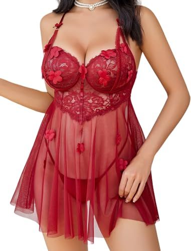 Avidlove Womens Lingeries Sexy Lace Lingerie for woman Babydoll Lingerie Push Up langereis Chemise Boudoir Outfits