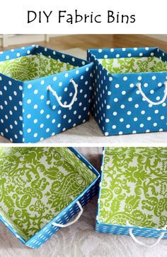 DIY Fabric Bins | Crafts and DIY Community Fabric Covered Boxes, Baby Decor Diy, Fabric Crafts Diy, Diy Fabric Crafts, Diy Storage Boxes, Úložný Box, Fabric Storage Bins, Fabric Boxes, Fabric Bins