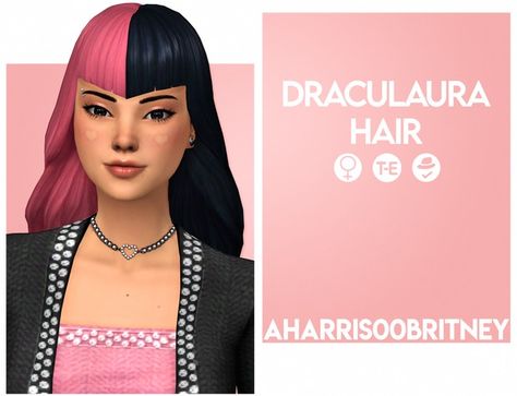 Draculaura Hair | Patreon Draculaura Sims 4 Cc, Draculaura Hair Sims 4 Cc, Sims 4 Monster High Cc, Monster High Makeup Looks Draculaura, Sims 4 Monster High Cc Maxis Match, Sims 4 Cc Monster High Draculaura, Draculara Hair Sims 4 Cc, Monster High Sims 4 Cc Patreon, Sims 4 Cc Monster High Hair