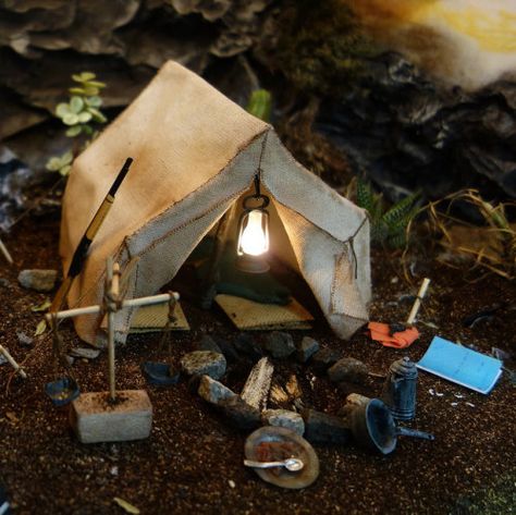 Fairy Tent, Garden Lantern, Dnd Mini, Diy Tent, All The Small Things, Dolls House Interiors, The Small Things, Diy Camping, Tiny World