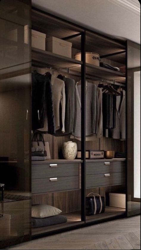 Sliding Wardrobe Doors Modern, Wardrobe With Doors, Mansion California, Modern Closet Designs, California Mansion, Installing Kitchen Cabinets, Sliding Door Wardrobe Designs, Men's Closet, California Luxury