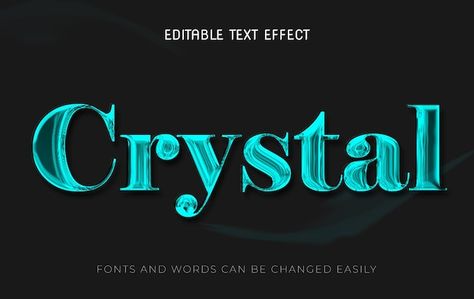 Crystal glossy text effect style Premium... | Premium Vector #Freepik #vector #design #template #typography #luxury Typography Luxury, 3d Text Effect, 3d Text, Text Effect, Text Style, Text Effects, Vector Design, Design Template, Premium Vector