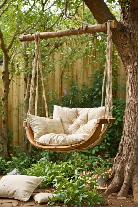 Hammock Chair Outdoor, Small Couches, Kids Hanging Chair, Diy Hanging Chair, Diy Kids Table, Upcycle Chair, Diy Swing, Macrame Hanging Chair, Bamboo Outdoor