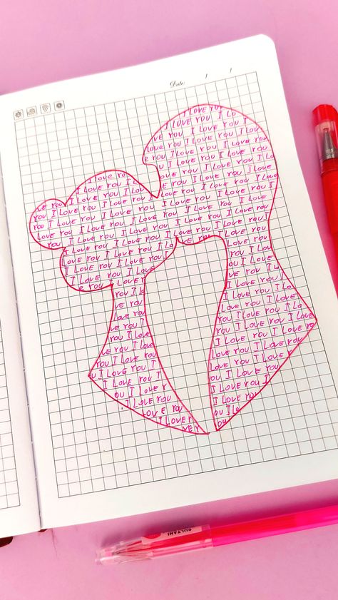 Pixel Art Love, Apps For Girls, Love Notes For Him, Writing A Love Letter, I Love You Drawings, Graph Paper Drawings, Easy Love Drawings, Easy Pixel Art, Creative Gifts For Boyfriend