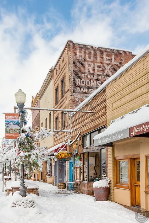 "Downtown Truckee 27" - Photograph of historic Downtown Truckee, California. Shot in the morning after a big snow storm. Lake Tahoe Snow, Tahoe Snow, Lake Tahoe Trip, Truckee California, Tahoe Trip, Washington State Travel, Small Town Living, Shots Photography, Reno Tahoe