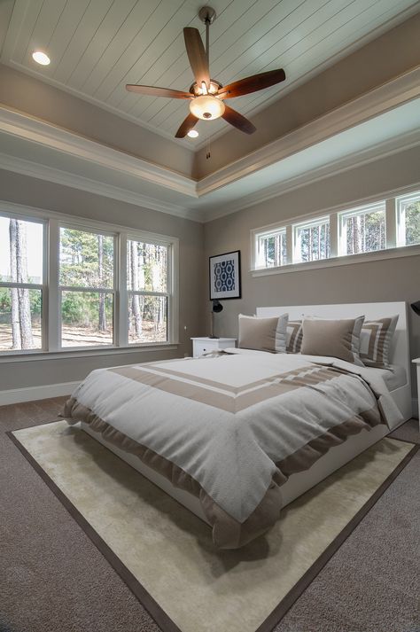 Transient Windows Bedroom, Transom Windows Over Bed, Bedroom Transom Windows, Bedroom With Transom Window Above Bed, Master Bedrooms With Lots Of Windows, Window Treatments For Transom Windows Master Bedrooms, Transom Window Bedroom, Transom Windows Interior Bedroom, Rooms With Windows Bedrooms