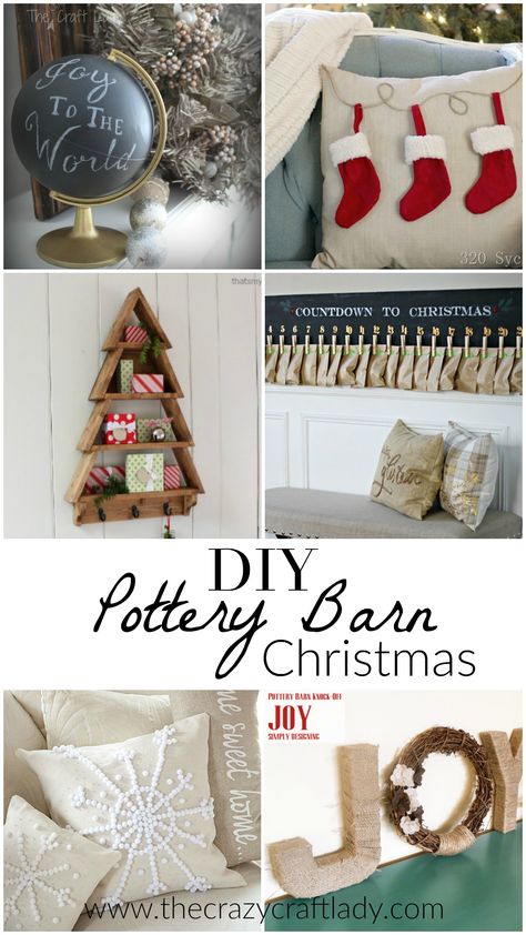 DIY Pottery Barn Christmas - these are som AMAZING PB-inspired knockoff projects for the holidays! Pottery Barn Christmas Ornaments, Diy Pottery Barn Christmas Decor, Pottery Barn Christmas Decor, Barn Christmas, Pottery Barn Christmas, Pottery Barn Inspired, Decor Hacks, Wine Bottle Diy Crafts, Fun Christmas Decorations