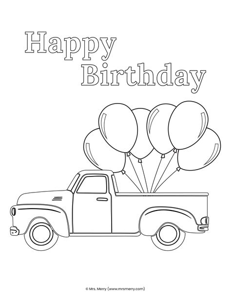 free happy birthday truck coloring sheet Happy Birthday Colouring In Pages, Free Printable Birthday Coloring Pages, Free Birthday Coloring Pages, Happy Birthday Coloring Pages For Adults, Happy Birthday Coloring Pages Printables Free, Happy Birthday Dad Coloring Page, Happy Birthday Coloring Pages Printables, Birthday Coloring Pages Free Printable, Robin Craft