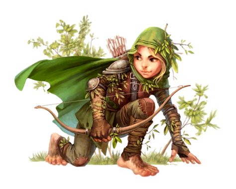 Female Halfling Ranger or Hunter - Pathfinder PFRPG DND D&D 3.5 5th ed d20 fantasy Ranger Rpg, Dnd Halfling, Gnome Dnd, Bow And Arrow, Fantasy Races, Dungeons And Dragons Characters, Dnd Art, Fantasy Rpg, Character Creation