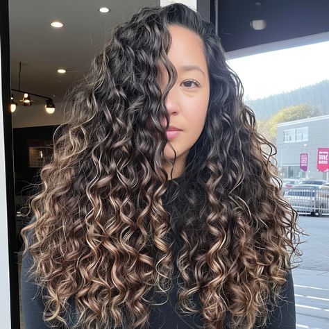 50 Best Perm Hairstyles for Natural Looking Curly Hair Loose Perm For Long Hair, Spiral Perm On Medium Length Hair, Perm Women Long Hair, Perm Curl Sizes, Piggy Back Perm Long Hair, Big Curl Perms For Long Hair, Perming Hairstyles, 2024 Perm Hair, Perm Reference