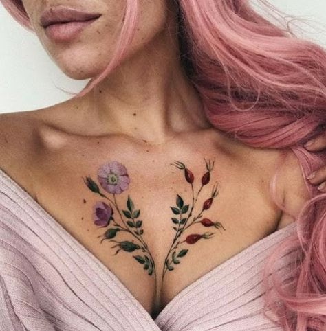 Bodysuit Tattoos, Places To Get Tattoos, Diy Tattoo Permanent, Lipstick Tattoos, Cross Tattoos For Women, Cool Chest Tattoos, Inspiration Tattoos, Chest Tattoos For Women, Initial Tattoo