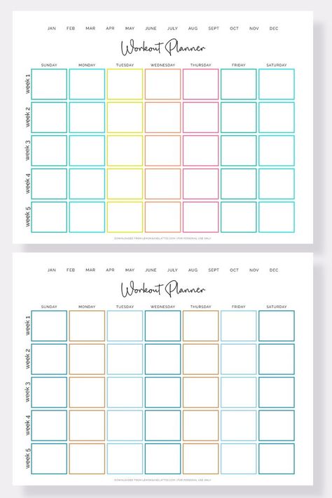 Stay motivated and organized on your fitness journey with these free printable monthly workout planners. Use these templates to track your progress, plan your workouts, and stay committed to your goals. Monthly Workout Planner, Workout Calendar Printable, Workout Planner Printable, Exercise Schedule, Printable Workout, Workout Planner, Workout Calendar, Planner Printables, Planner Templates