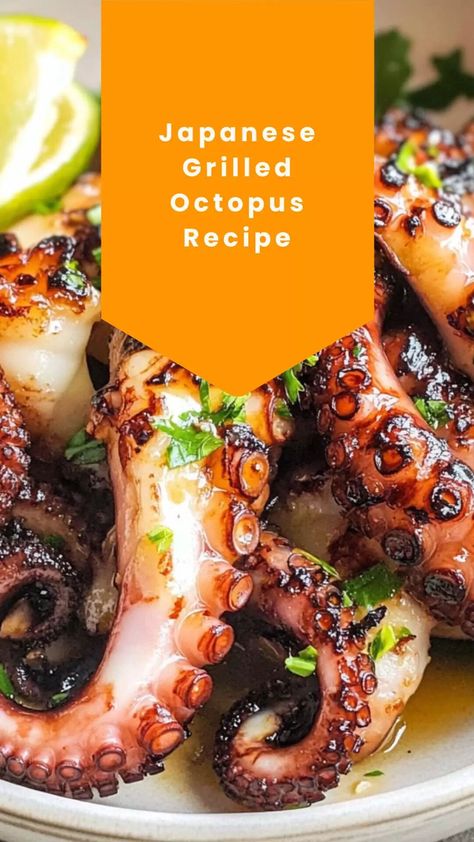 Japanese Grilled Octopus Recipe – Whisk Point Best Octopus Recipes, Japanese Grill Recipes, Korean Octopus Recipes, Grilled Octopus Recipe, Brownies With Coconut, Octopus Recipe, Honey Chilli Potato, Octopus Recipes, Grilled Octopus