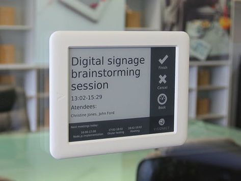 E-paper room booking system with Google Calendar - Hackster.io Meeting Room Booking System, E Paper Display, Room Signage, Office Signage, Signage Display, Raspberry Pi Projects, Sales Center, Open Source Projects, Pi Projects