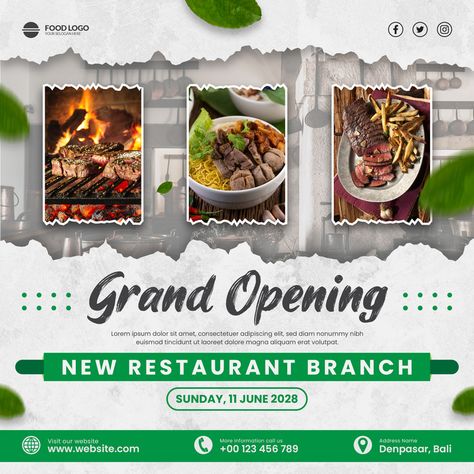 Green Food And Restaurant Opening Soon Flyer Template#pikbest#Templates#Others Opening Soon Poster, Launching Poster, Restaurant Promotions, Healthy Restaurant Food, Restaurant Opening, Food And Restaurant, Barbecue Restaurant, Green Food, Simple Texture