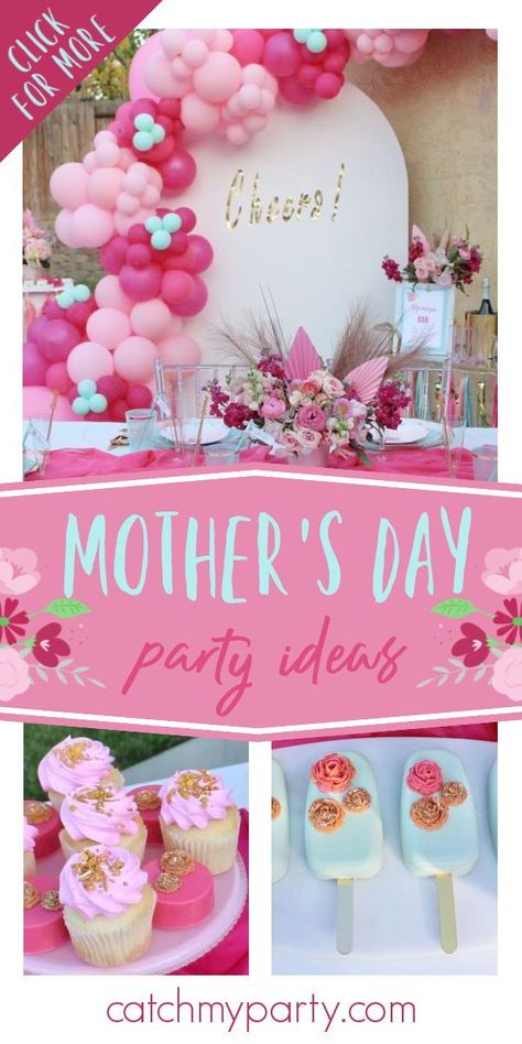 Mother’s Day Party Ideas, Mothers Day Party Ideas, Mother’s Day Decoration Ideas, Mom Brunch, Mothers Day Party, Cheers Theme, Ideas For Mothers Day, White Table Cover, Mother's Day Party