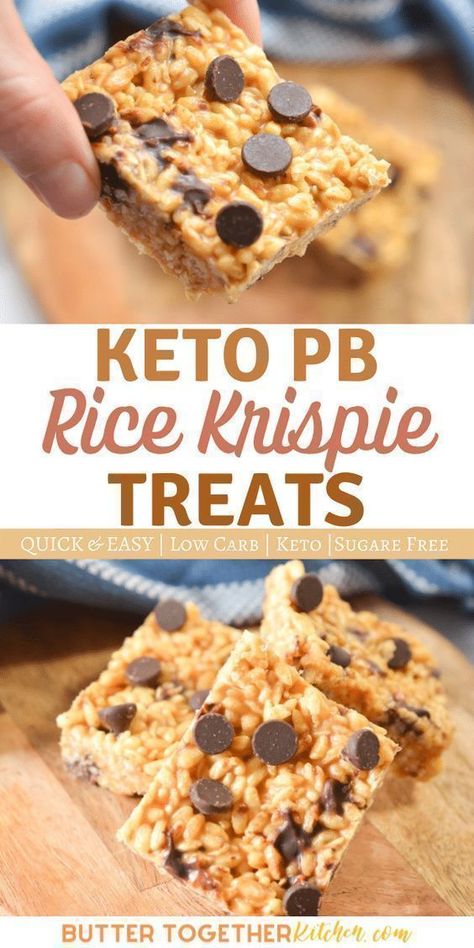 Keto Rice Crispy Treats, Keto Rice Krispie Treats, Rice Krispies With Chocolate, Keto 2023, Keri Soup, Keto Favorites, Peanut Butter Rice Krispie Treats, Peanut Butter Rice Krispies, Gf Cookies