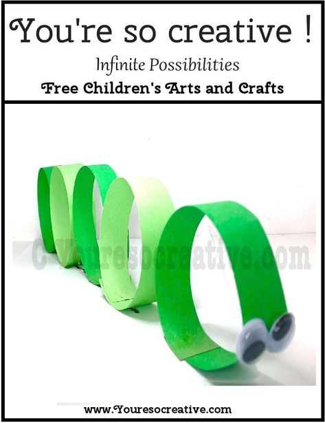 Inchworm Inchworm Craft, Worm Crafts, Kids Craft Projects, Inch Worm, Insects Preschool, Bug Crafts, Holiday Crafts For Kids, Arts And Craft, Diy Crafts To Do