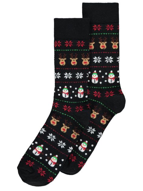 Mens Christmas Socks, Knitting Fashion Design, Mens Socks Fashion, Snow Much Fun, Christmas Shop, Socks For Men, Reindeer Christmas, George At Asda, Christmas Men