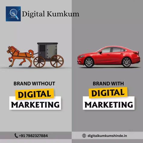 The brand with Digital Marketing vs. Brand without Digital Marketing: With Digital Marketing: Reach & Visibility: Expands reach beyond local audience, and connect globally with targeted online communities. Increases brand awareness through various online channels. Engagement & Interaction: Two-way communication fosters stronger relationships with customers and builds brand loyalty. Enables real-time feedback and allows brands to personalize experiences. Measurable Results & Insights: ... Branding Vs Marketing, Brand Loyalty, Strong Relationship, Brand Awareness, Online Community, Real Time, Graphic Designer, The Fosters, Communication