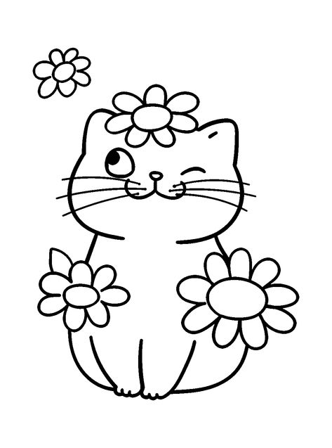 Daisy - Lol Coloring Pages Doodle Art Flowers, Whimsical Art Paintings, Daisy Painting, Bible Doodling, Cat Coloring Page, Easy Coloring Pages, Rock Painting Designs, Art Drawings For Kids, Cute Coloring Pages