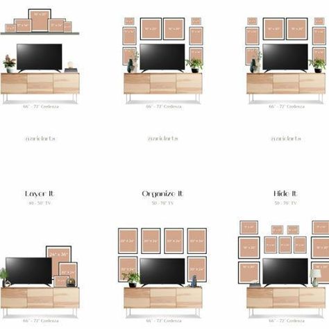 Sofa Facing Two Chairs, Gallery Wall Behind Tv Living Rooms, Living Room Wall Layout, Wall Art Tv Room, Wall Art By Tv, Ariel Arts Interior Design, Tv Room Art, Behind Tv Gallery Wall, Gallery Wall With 75 Inch Tv