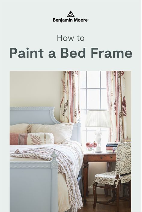 A painted bed frame, including the headboard, can transform the look and feel of your entire bedroom. Refresh this important piece of furniture with this how-to-paint guide. Paint Bed Frame Wood, Repaint Bed Frame, Diy Painted Bed Frame, Wood Headboard Makeover Paint, Painted Bed Frames Ideas, Paint Headboard Ideas, Painted Headboard Wooden, Bed Frame Paint Ideas, Chalk Paint Bed Frame