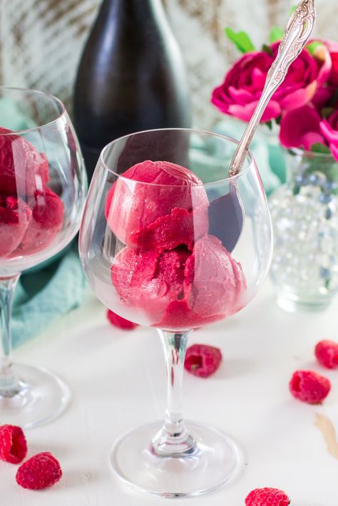 Raspberry Sorbet Bellini | www.oliviascuisine.com | A fun twist on the classic Bellini, made with raspberry sorbet and prosecco. Perfect for Spring and Summer! #VOVETI #CleverGirls Eating After Tooth Extraction, Soft Foods Diet, Soft Foods, Sorbet Recipes, Raspberry Syrup, Raspberry Sorbet, Soft Food, Gluten Free Eating, Chocolate Ice Cream