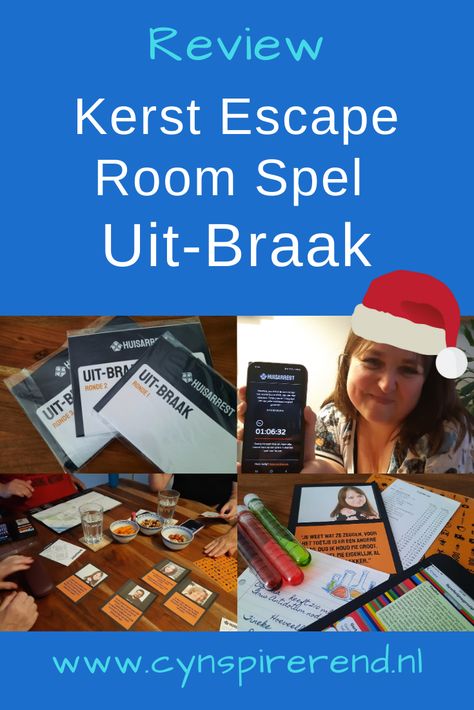 Ben je op zoek naar een escape room spel voor de kerstdagen? In deze uitgebreide review nemen we Uit-Braak van Huisarrest onder de loep. Ontdek hoe je dit kerst escape room spel speelt, wat we ervan vinden en… of het ons gelukt is om te ontsnappen aan een dramatische kerst?! Lees snel verder! #Cynspirerend #Kerstspel #Escaperoomspel #Kerstmis Escape Room, Blogger, Van