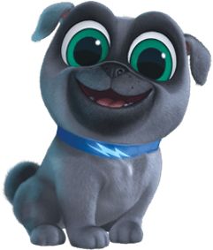 Bingo is one of the two main characters alonside his younger brother Rolly of Puppy Dog Pals. He is the leader out of the two puppies. Bingo is previously voiced by Issac Ryan Brown, later replaced by Elisha Williams. Bingo appears in every episode. He is the elder brother of Rolly. He has a blue collar with an electric sign on it. Bingo is a dark gray pug. He has green eyes. He wears a dark blue collar with light blue lightning on it. He has a small curled up tail. He loves to do adventures ... Puppy Dog Pals, Circus Characters, Disney Junior, Cartoon Shows, Puppy Dog, Paw Patrol, Main Characters, Bingo, 2nd Birthday