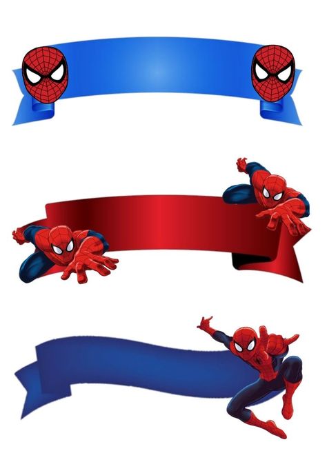 Spiderman Cake Topper Printable, Spiderman Banner, Easy Birthday Party Decorations, Spiderman Printables, Topper Spiderman, Spiderman Topper, Happy Birthday Logo, Spiderman Birthday Party Decorations, Spiderman Cake Topper