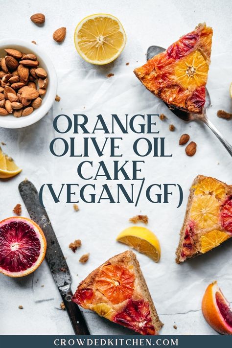 This gluten free and vegan Orange Olive Oil Cake is one of our favorite winter desserts. It's easy to make, super flavorful, spongy and such a beautiful light dessert, snack or even breakfast! Olive Oil Cake Vegan, Orange Olive Oil Cake, Orange Olive Oil, Light Dessert, Vegan Carrot Cakes, Vegan Cake Recipes, Oil Cake, Cake Vegan, Gluten Free Flour Blend