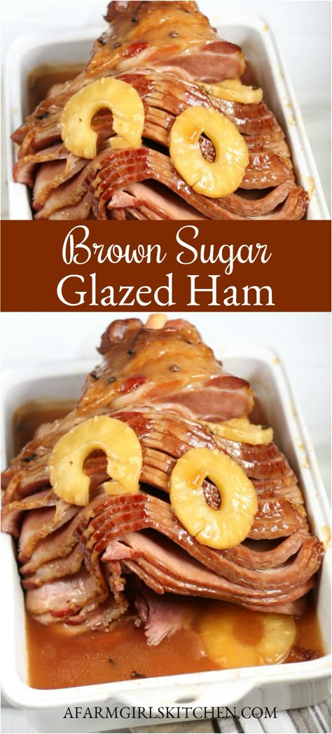 Baked Spiral Ham, Pineapple Honey Glazed Ham, Brown Sugar Glazed Ham, Pineapple Glaze For Ham, Cooking Spiral Ham, Baked Ham With Pineapple, Brown Sugar Pineapple, Thanksgiving Ham, Ham In The Oven