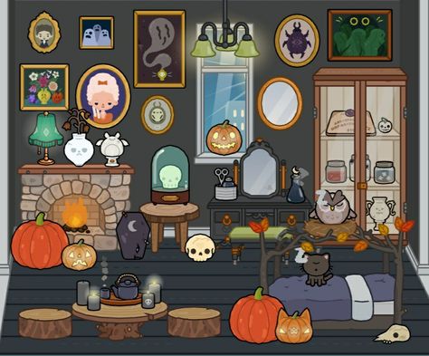 Game: Toca Life World Toca Boca Spooky House, Toca Boca Witch House, Toca Boca Halloween, Miniature School, Toca Life World, Witch Room, Halloween Wallpaper Cute, Spooky House, Goth Home