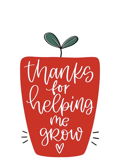 Printable Thank You Cards Thanks for Helping Me Grow Seedling Plant Thanks For Helping Me Grow, Teacher Appreciation Gifts Diy, Teachers Day Card, Teacher Appreciation Printables, Teacher Gift Card, Teacher Appreciation Cards, Teacher Thank You Cards, Free Thank You Cards, Free Printable Cards