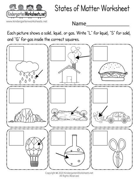 States of Matter Worksheet for Kindergarten - Free Printable, Digital, & PDF States Of Matter Worksheet Kindergarten, Matter Activities, Forms Of Matter, States Of Matter Worksheet, Worksheet For Kindergarten, Matter Worksheets, Second Grade Science, Chemistry Worksheets, Matter Science