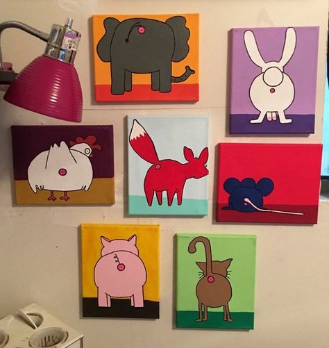 PICK ANY 3 Bobs Burgers Aunt Gayle's Art Crawl Animal Anus | Etsy Aunt Gayle Bobs Burgers, Gayle Bobs Burgers, Bobs Burgers Painting, Bobs Burgers Art, Graffiti Tattoo, Inspiration Painting, Canvas Painting Designs, Bobs Burgers, Painting Designs