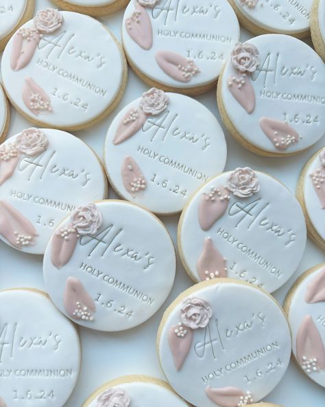 Gorgeous communion cookies I had the pleasure of making for my Beautiful niece on her first holy communion. Congratulations Alexa Zia Loves you so much 🫶🥰 . . . . . #communioncookies #communion #holycommunion #firstholycommunion Girls Communion Party Ideas, Communion Party Ideas, Communion Cookies, First Communion Decorations, Medical Quotes, Communion Decorations, 1st Communion, Communion Party, First Holy Communion