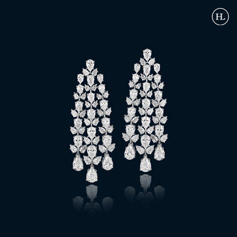 Diamond Danglers Earrings Beautiful, Pear Diamond Jewelry, Long Diamond Earrings Design, Diamond Hangings, Diamond Earrings Long, Hazoorilal Jewellers, Woman Rings, Long Diamond Earrings, Diamond Jewellery Designs