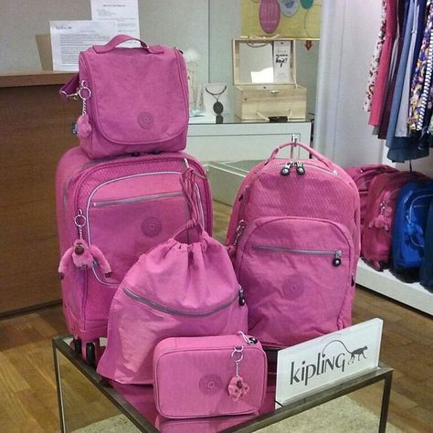 Kipling pink Preppy School Bag, Justice Backpacks, High School Bags, Kipling Backpack, Kipling Handbags, Travel Bag Set, Unicorn Backpack, Kipling Bags, School Bags For Girls