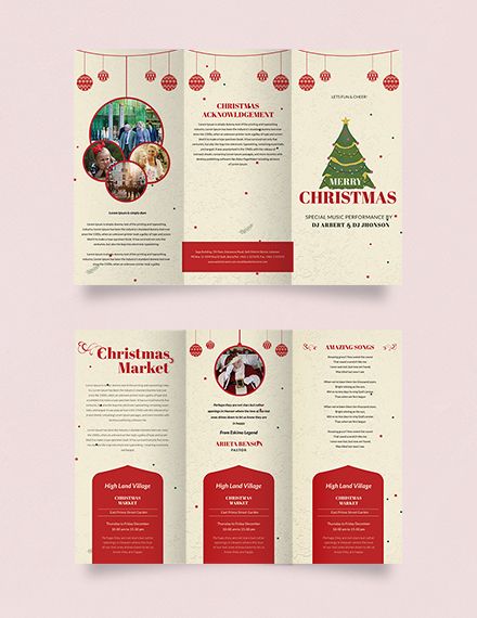 The Free Retro Christmas Tri-Fold Brochure Template is what you get when you’re out looking for something that can help you achieve whatever informative or promotional goal you have. This product is filled to the brim with all that holiday cheer, so getting this for free in any supported file format is bound to do wonders for you. It also happens to be print-ready and good to go for commercial and home printing Christmas Brochure Design Layout, Christmas Brochure Design, Tri Fold Brochure Template, Christmas Brochure, Restaurant Brochures, Brochure Food, Event Brochure, Christmas Advertising, Bee Stuff