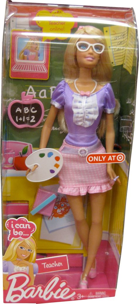 *2010 Target I can be teacher Barbie doll 2 #T7547 Teacher Barbie, Barbie I Can Be, 2010 Barbie, Career Barbie, Barbie Land, 2010s Nostalgia, Barbie I, Barbie Collector, Barbie Movies