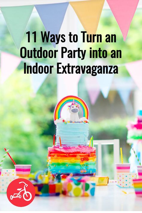 11 Outdoor Party Ideas You Can Easily Recreate Inside #birthdayparty #birthdaypartytheme #kidsbirthdays Rainy Birthday Party Ideas, Outdoor Party Rain Solutions, Rained Out Birthday Party Ideas, Rainy Day Birthday Party Ideas, Outdoor Party Ideas, Outdoor Birthday Party, Kids Party Ideas, Birthday Jokes, Outdoors Birthday Party