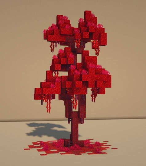 Nether Tree Minecraft, Crimson Forest Minecraft, Dead Tree Minecraft, Minecraft Crimson Build, Mangrove Tree Minecraft, Minecraft Custom Trees, Minecraft Trees Design, Tree Minecraft, Mangrove Trees