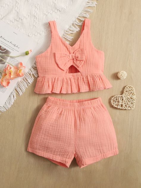 Peplum Tank Top, Rosa Coral, Baby Frock Pattern, African Dresses For Kids, Kids Dress Wear, Baby Crop Top, Kids Dress Patterns, Summer Baby Clothes