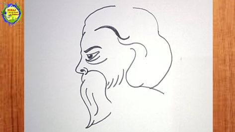 Rabindranath Tagore drawing Rabindranath Tagore Drawing, Rabindranath Tagore, Drawing Easy, Easy Drawings, Arts And Crafts, Drawings, Quick Saves, Art