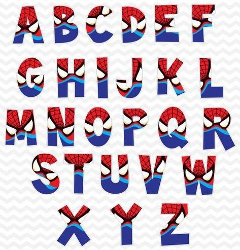 Spiderman Writing Font, Spiderman Letters Printable, Spiderman Letters, Spiderman Printables, Fonts Hand Lettering, Fonts Dafont, Spiderman Painting, Spiderman Room, Spiderman Cake Topper