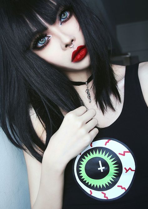 witchofthewildsxo:  wylona-hayashi:  Eye  That shirt is fab! I want one ❤️ Wylona Hayashi, Goth Model, Goth Fashion Punk, Gothic Models, Goth Beauty, Goth Makeup, Dark Makeup, Emo Girls, Gothic Beauty